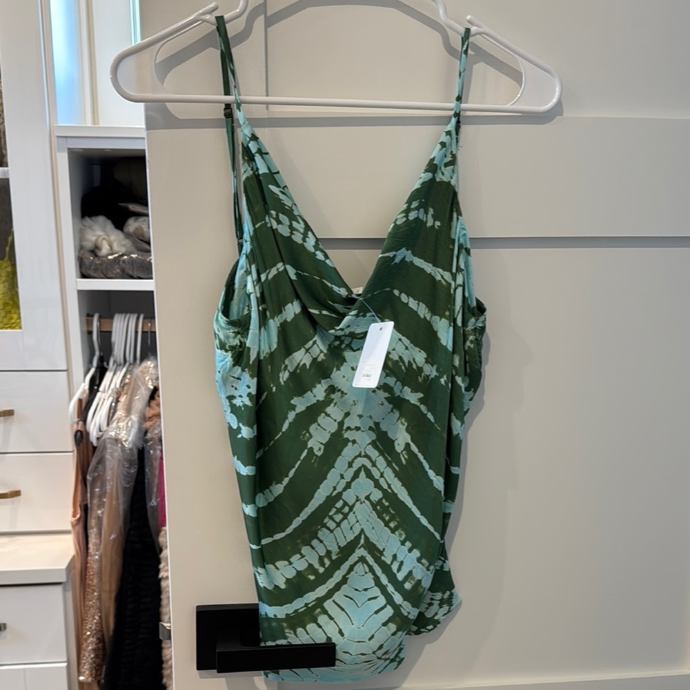 Green Asymmetrical Sleeveless Bodysuit